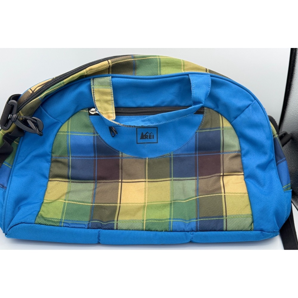 REI Dual Tote Bag & Backpack - Blue and Plaid - 18x12